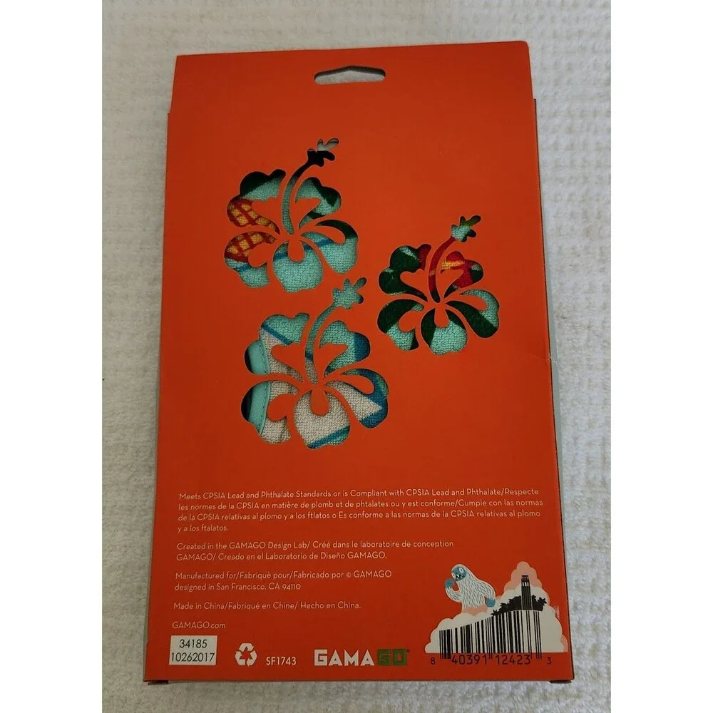 GAMAGO Infant Baby Bib Hawaiian Aloha Shirt Design Terry Cloth Washable NIB